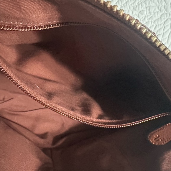 Frye Ring Dome Cognac Brown Satchel Shoulder Handbag 2 Ways to Carry *BEAUTIFUL* - Picture 5 of 16